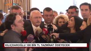 Kılıçdaroğlu 100 bin Tl tazminat ödeyecek