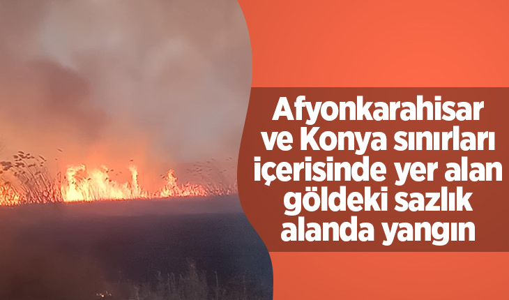 Afyonkarahisar ve Konya sınırları içerisinde yer alan göldeki sazlık alanda yangın