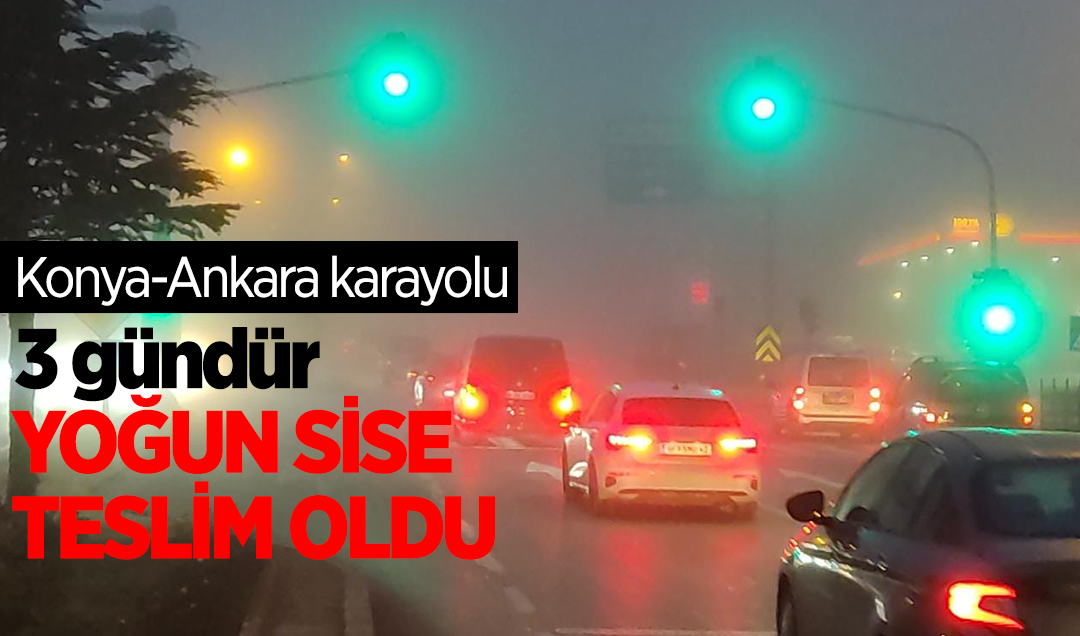 Konya-Ankara karayolu 3 gündür yoğun sise teslim oldu