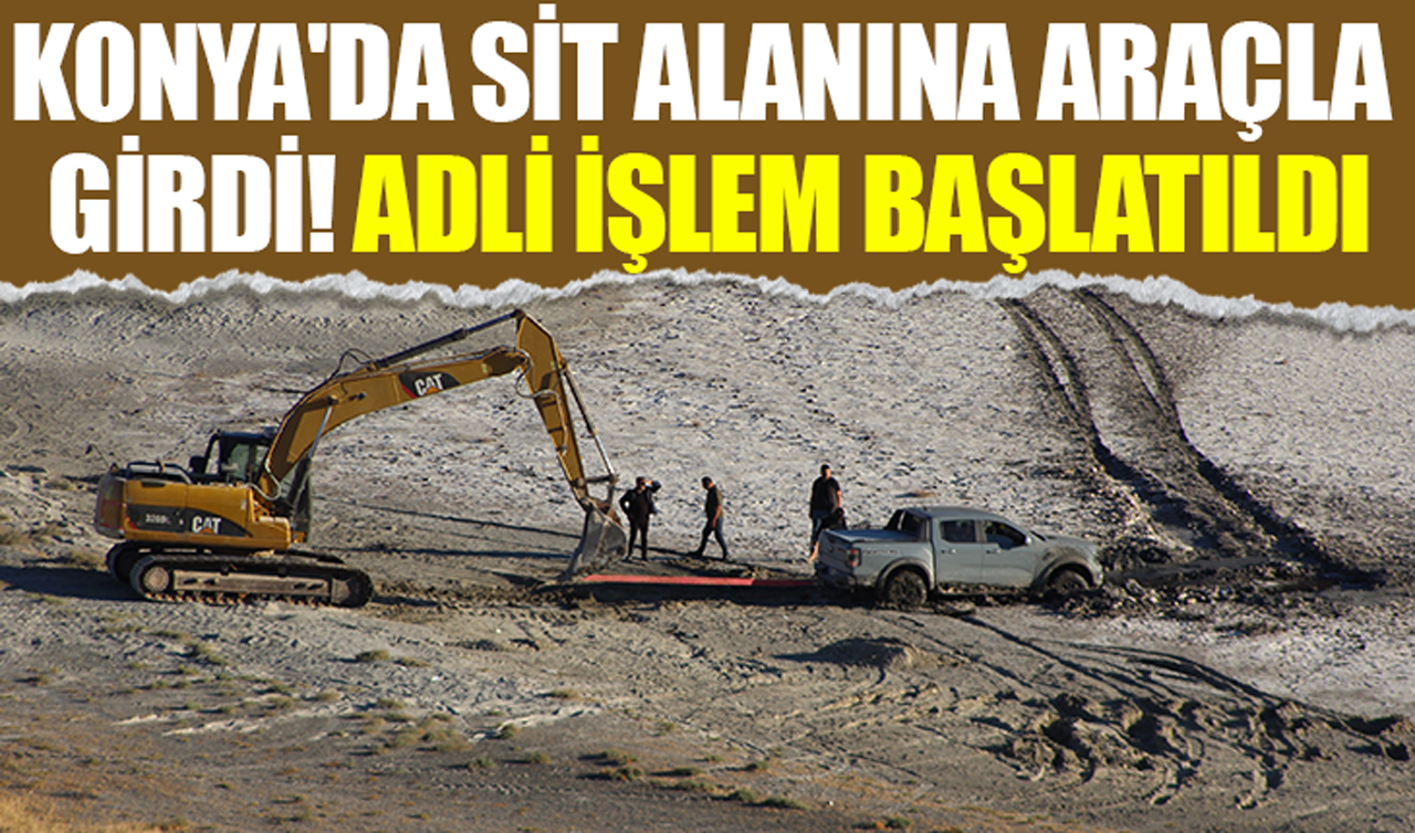 Konya’da bataklığa saplanan aracı kurtarma operasyonu
