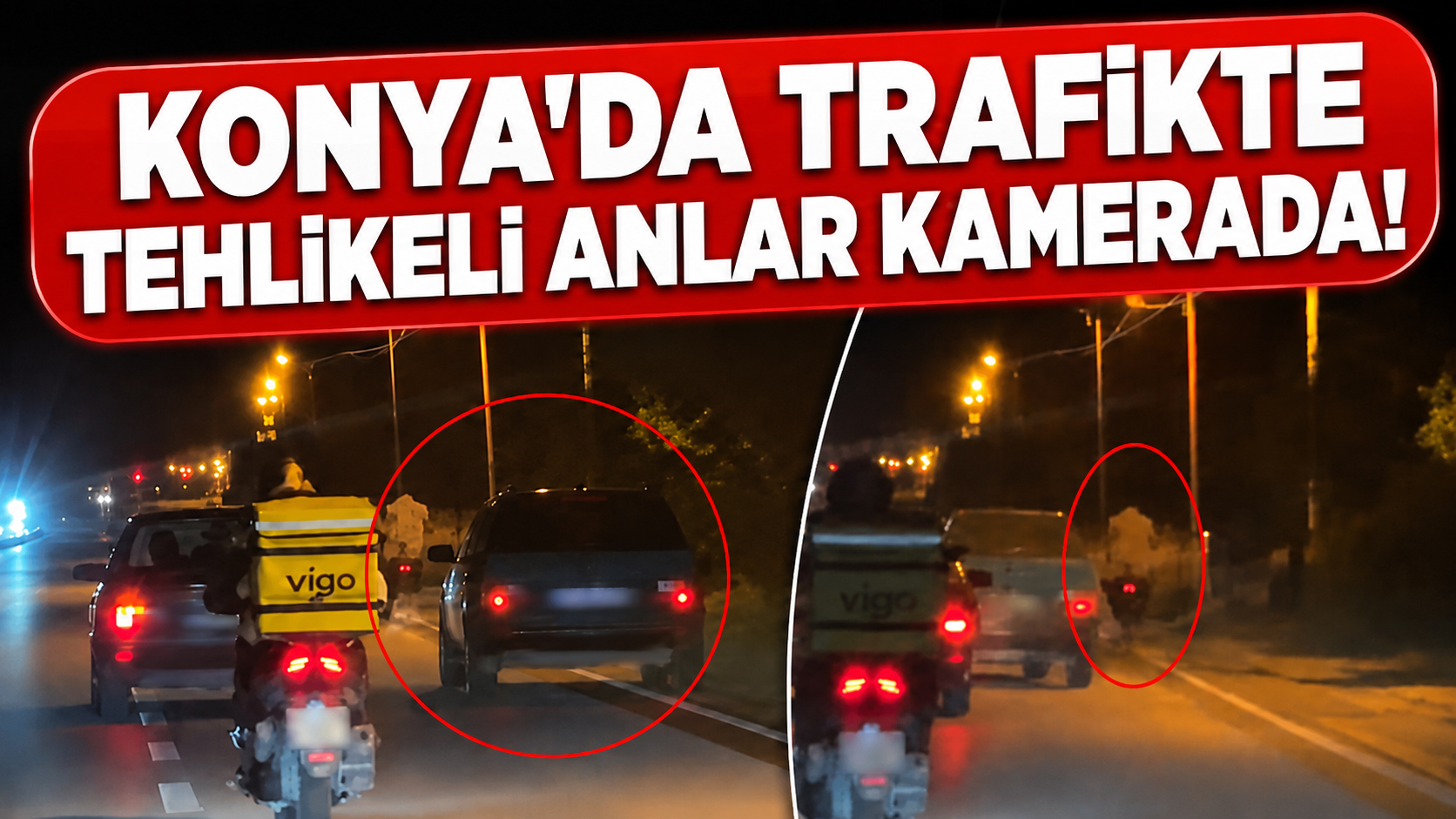 Konya’da trafikte tehlikeli anlar kamerada!