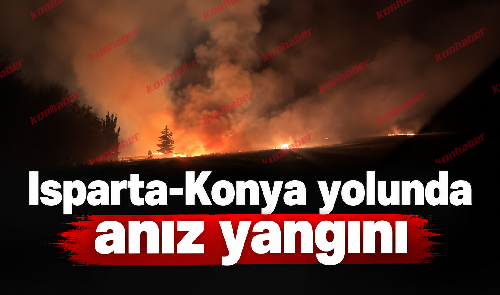Isparta-Konya yolunda anız yangını çıktı!