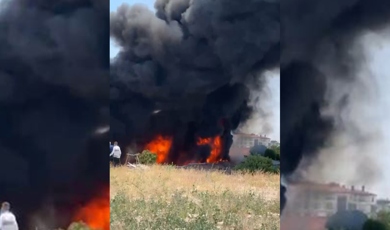 Konya’da boş arazide yangın paniği