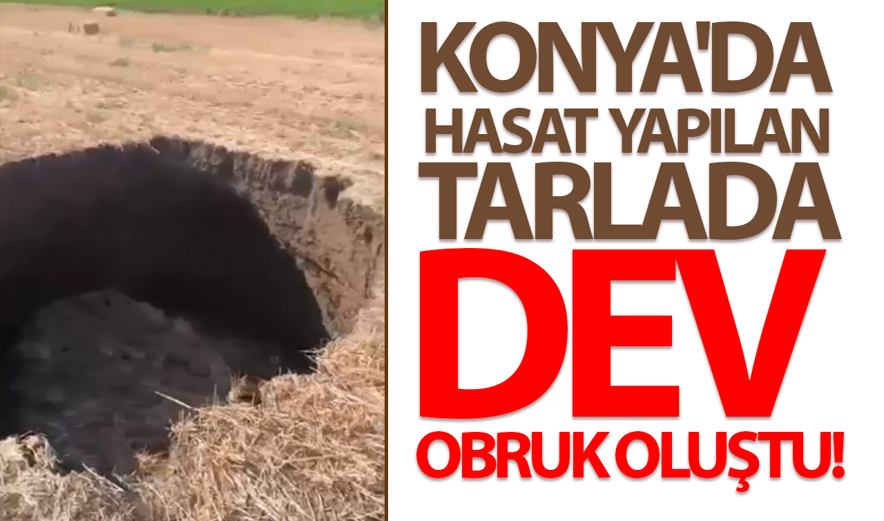 Konya’da hasat yapılan tarlada dev obruk oluştu!