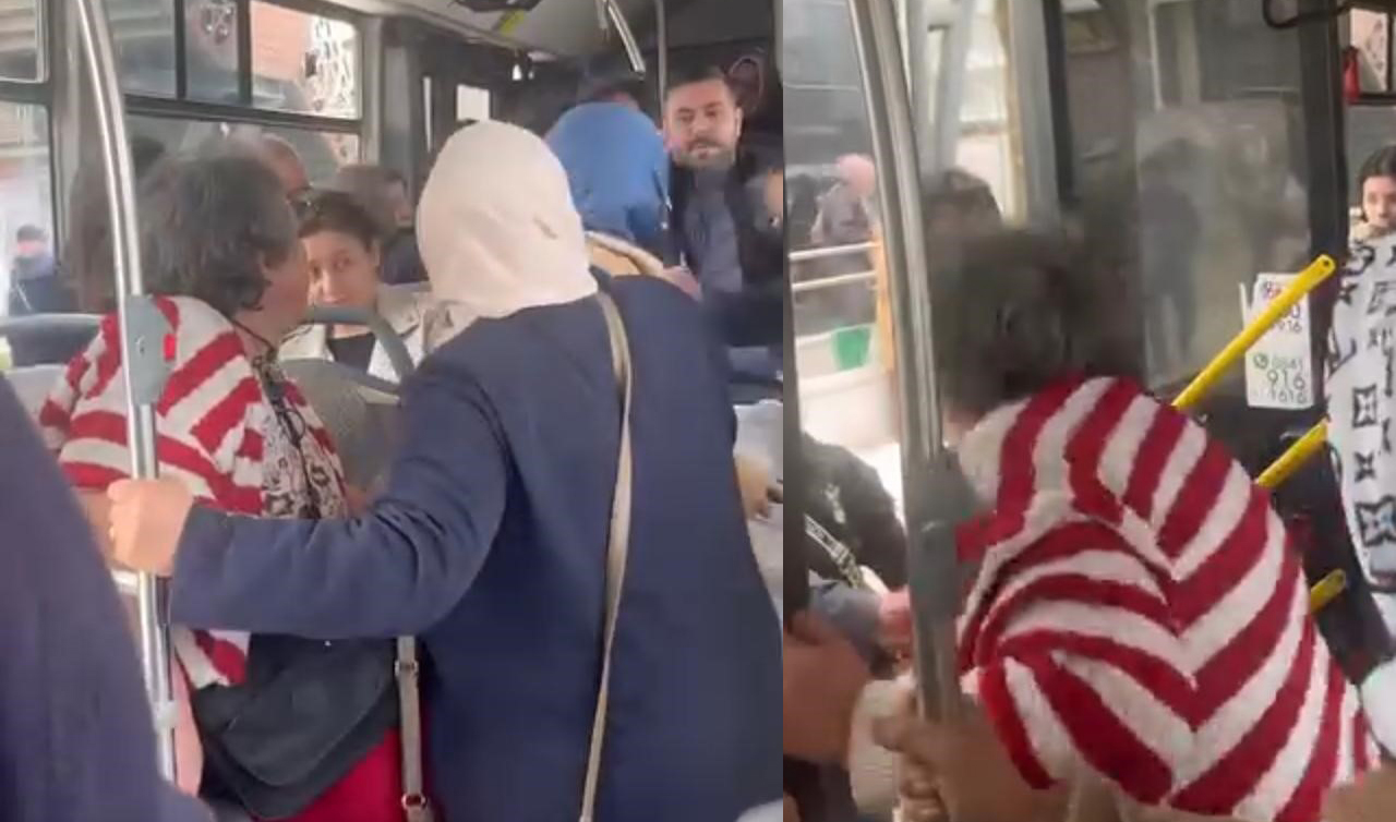 Otobüste kadınlar yer kavgasında şoförün kolunu ısırdı