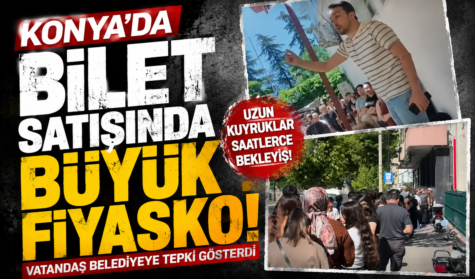 Konya’da bilet satışında büyük fiyasko! Vatandaşlar belediyeye tepki gösterdi