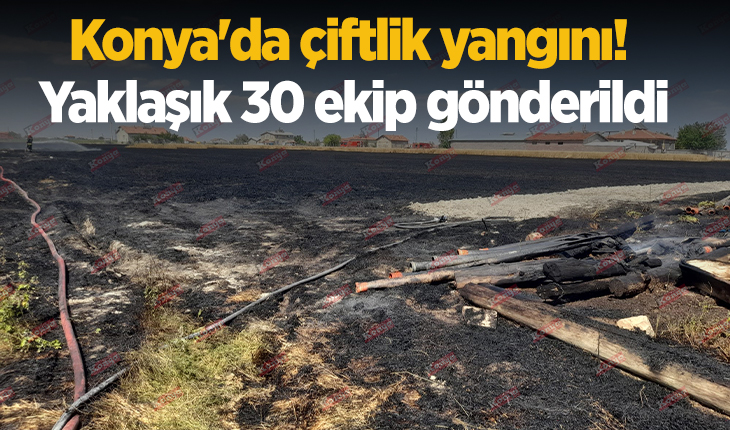 Konya’da çiftlik yangını! Yaklaşık 30 ekip gönderildi