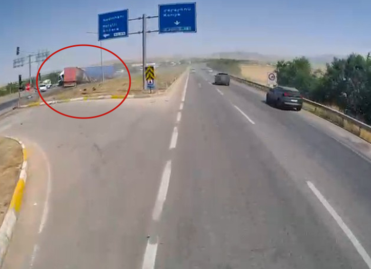 Konya yolunda 1 kişinin öldüğü feci kaza anı kamerada