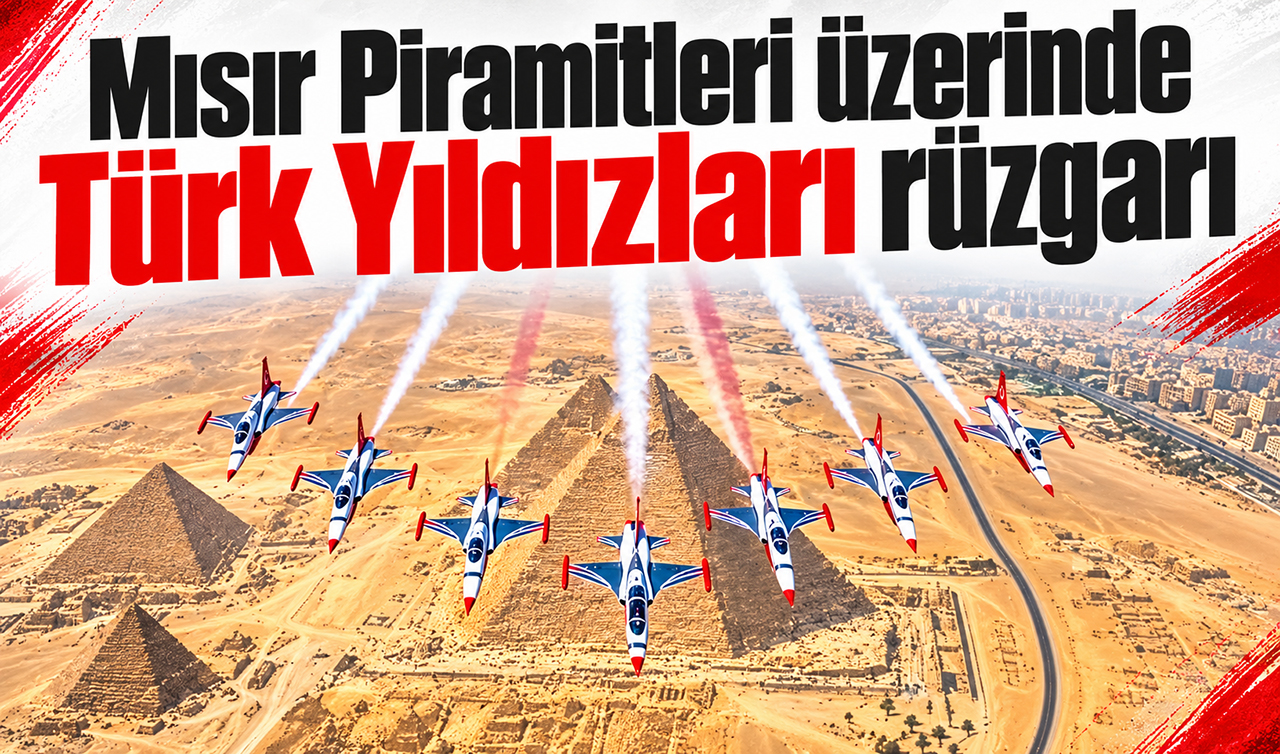 Mısır Piramitleri üzerinde Türk Yıldızları rüzgarı