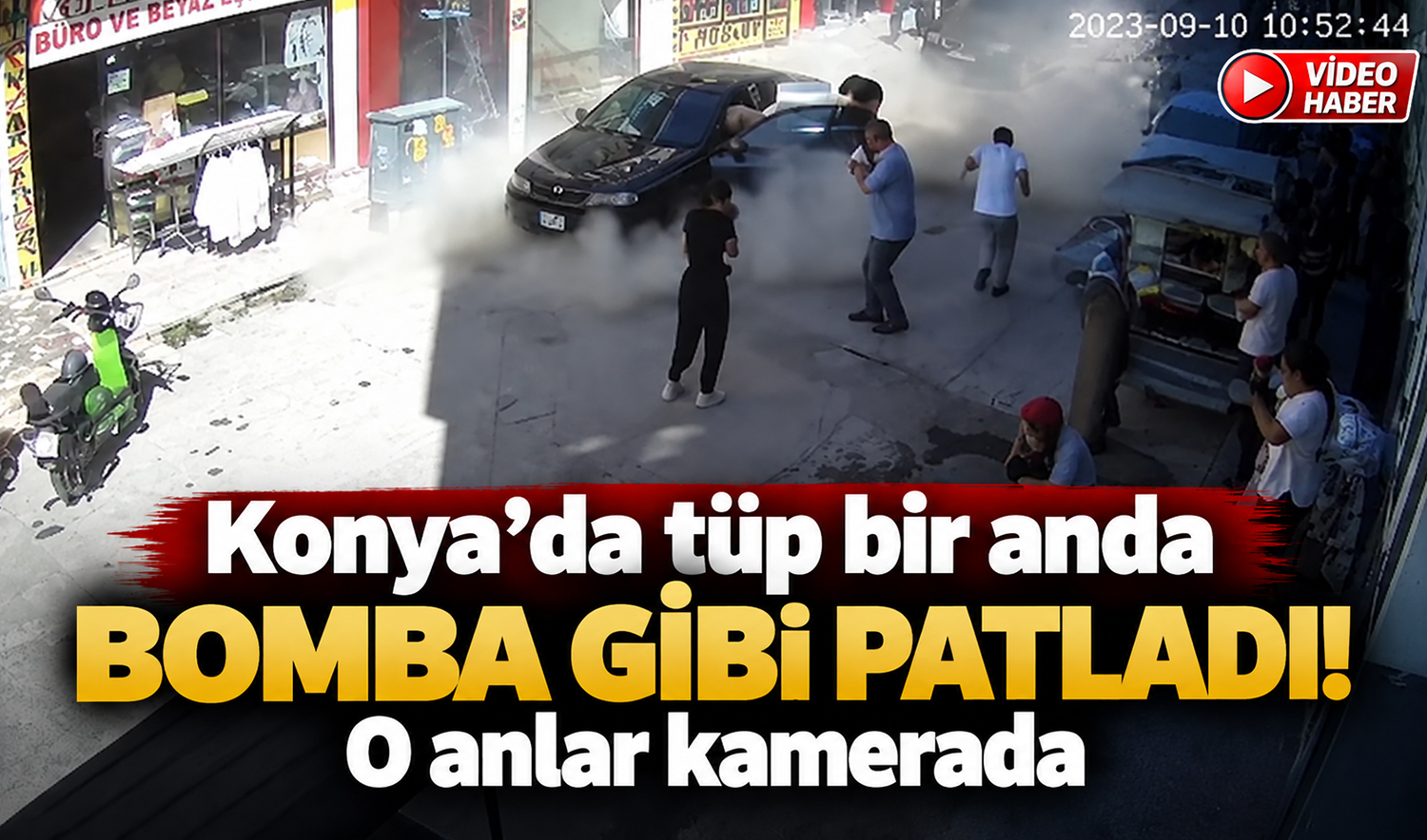 Konya’da tüp bir anda bomba gibi patladı! O anlar kamerada