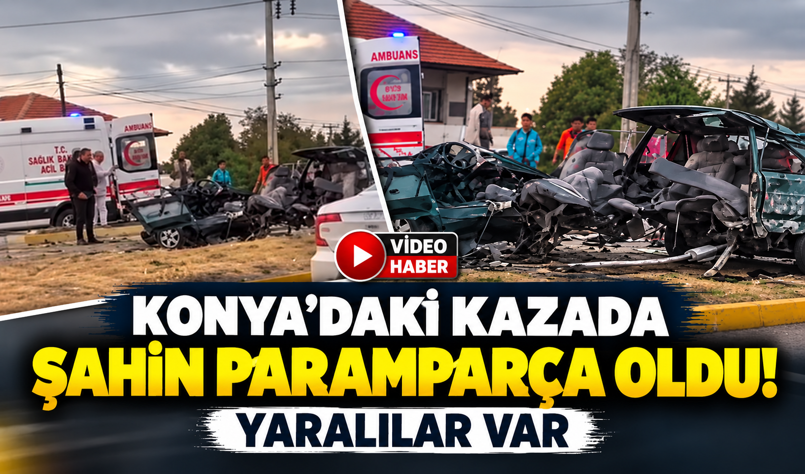 Konya’daki kazada Şahin paramparça oldu! Yaralılar var