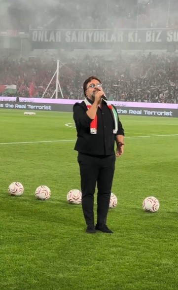 Konyaspor-Filistin maçında tribünler tek ses oldu! Binlerce kişi hep bir ağızdan söyledi