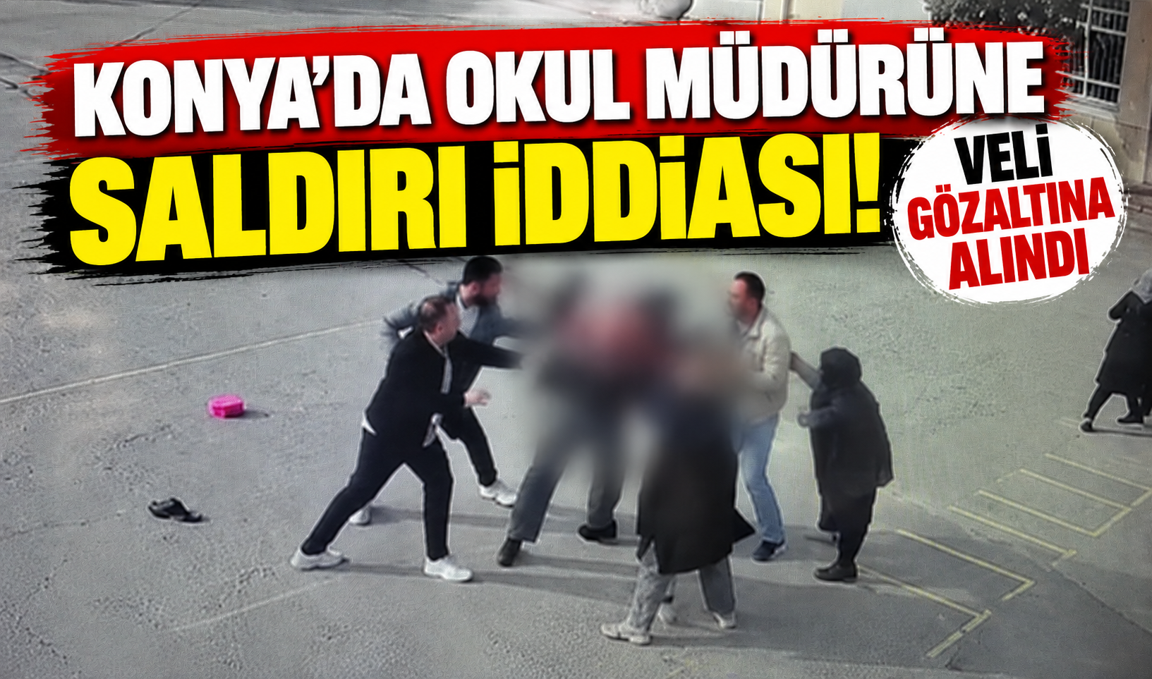 Konya’da okul müdürüne saldırı iddiasına ilişkin kamera kaydına ulaşıldı