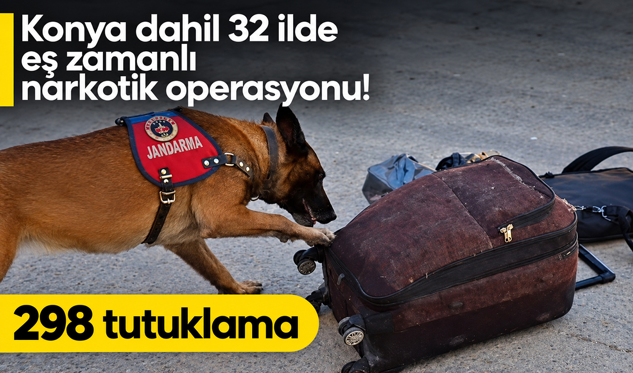 Konya dahil 32 ilde eş zamanlı narkotik operasyonu! 298 tutuklama